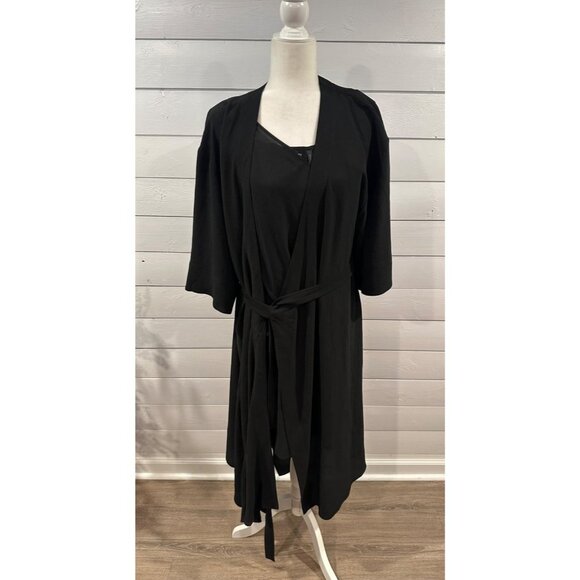Theory Black Kimono Wrap Dress Women's Size 8 NEW - Picture 2 of 10